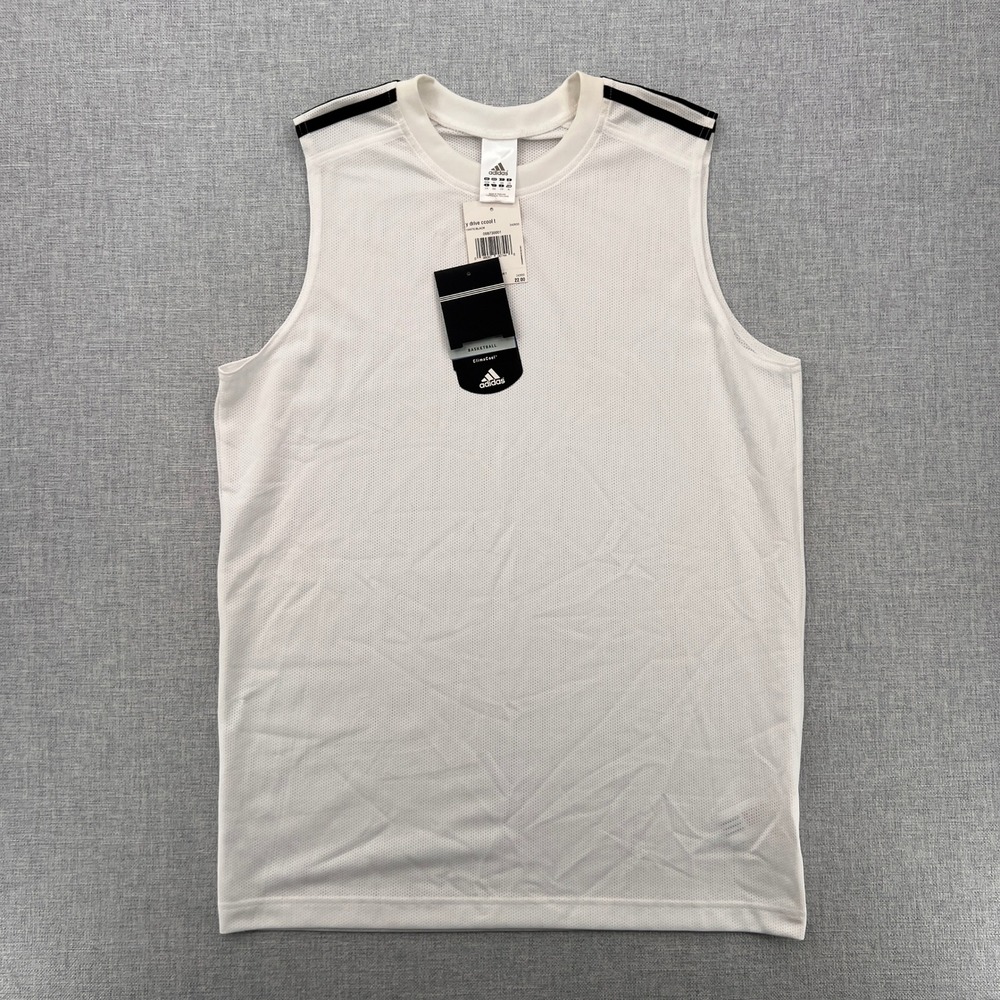 NEW Adidas ClimaCool Basketball‎ Jersey Tank Men XL White Black Athletic Gym